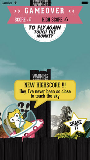 FLAPPY MONKEY : Makes new highscores and share it
