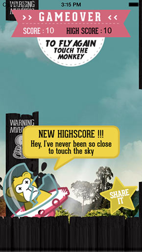 FLAPPY MONKEY : Makes new highscores and share it